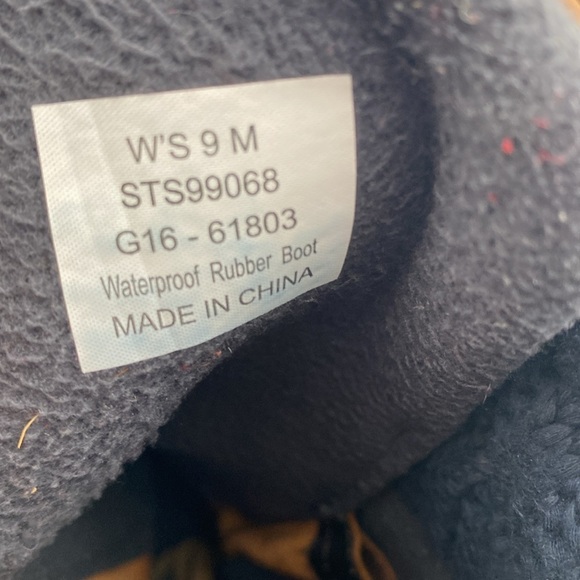 Sperry saltwater duck boots women 9M waterproof Dark Brown Navy rain snow casual - Picture 12 of 14